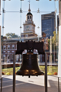 Liberty bell and Independence Hall